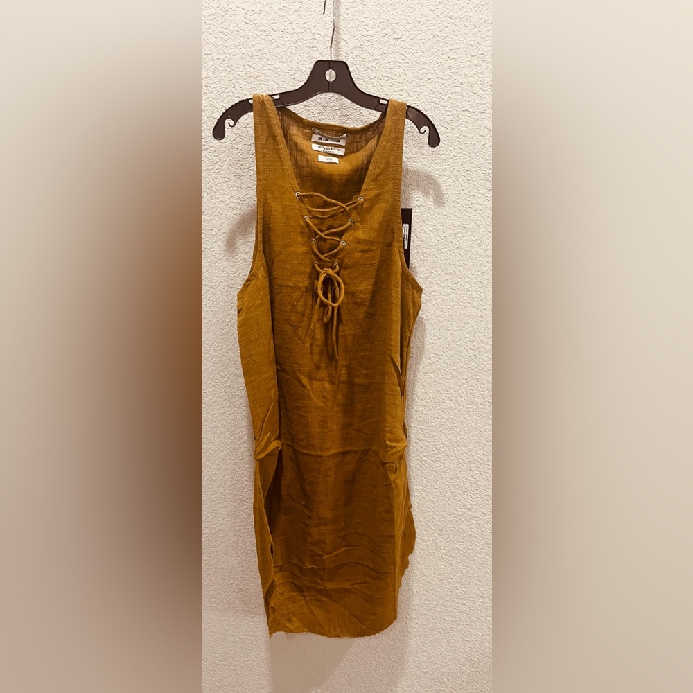 NWT One X- One Teaspoon Luxe Collection Brown Sugar Lace-Up Linen Dress